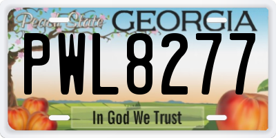GA license plate PWL8277