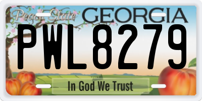 GA license plate PWL8279