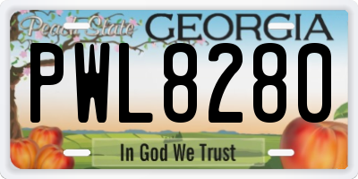 GA license plate PWL8280