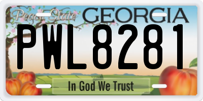 GA license plate PWL8281