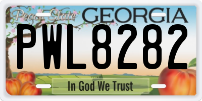 GA license plate PWL8282