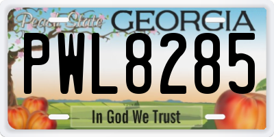 GA license plate PWL8285