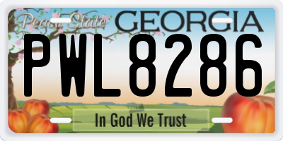 GA license plate PWL8286