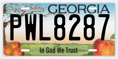 GA license plate PWL8287