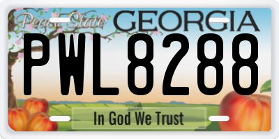 GA license plate PWL8288