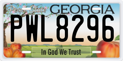 GA license plate PWL8296
