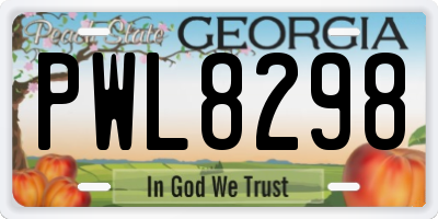 GA license plate PWL8298