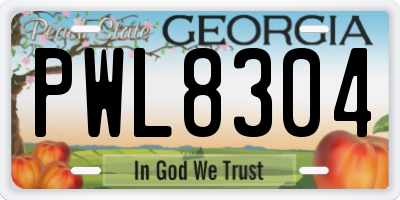 GA license plate PWL8304