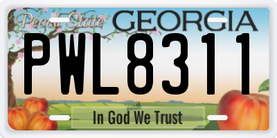 GA license plate PWL8311