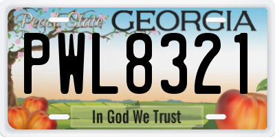 GA license plate PWL8321