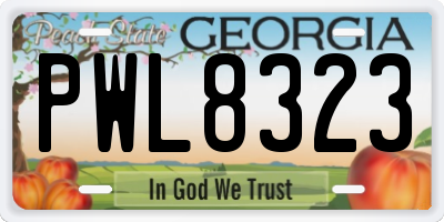 GA license plate PWL8323