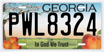 GA license plate PWL8324