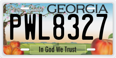 GA license plate PWL8327