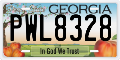 GA license plate PWL8328