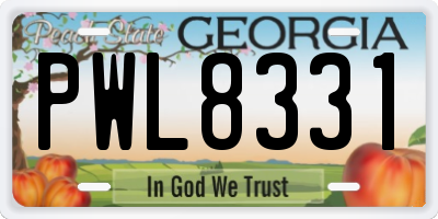 GA license plate PWL8331