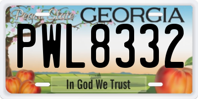 GA license plate PWL8332