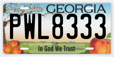 GA license plate PWL8333