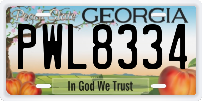GA license plate PWL8334