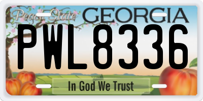GA license plate PWL8336