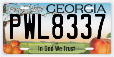 GA license plate PWL8337