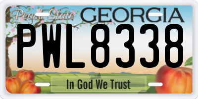 GA license plate PWL8338