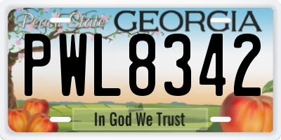GA license plate PWL8342