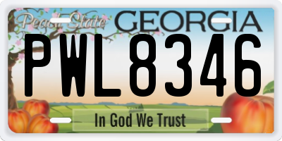 GA license plate PWL8346