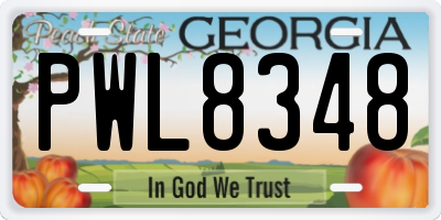 GA license plate PWL8348
