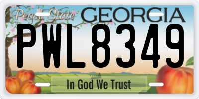 GA license plate PWL8349