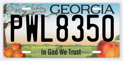 GA license plate PWL8350