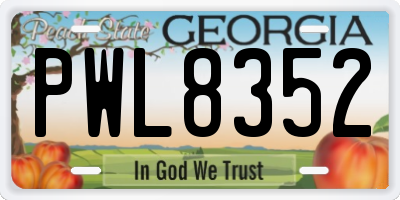 GA license plate PWL8352