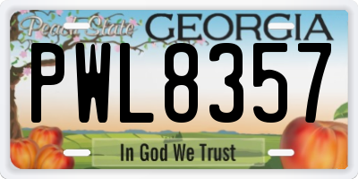 GA license plate PWL8357