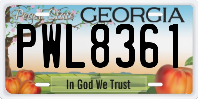GA license plate PWL8361