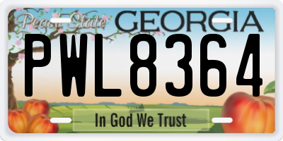 GA license plate PWL8364