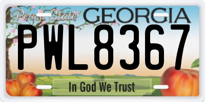 GA license plate PWL8367