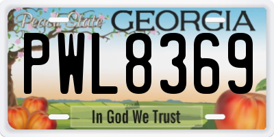 GA license plate PWL8369