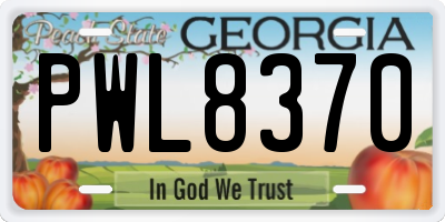 GA license plate PWL8370