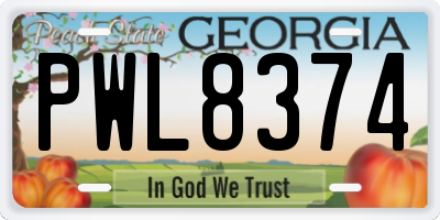GA license plate PWL8374
