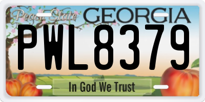 GA license plate PWL8379