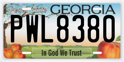 GA license plate PWL8380