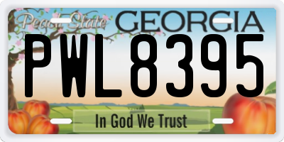 GA license plate PWL8395