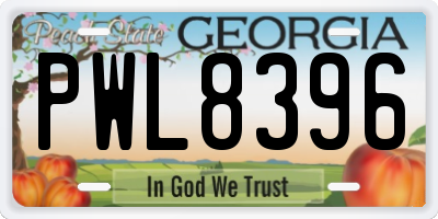 GA license plate PWL8396
