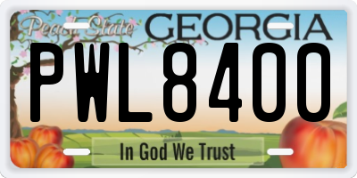 GA license plate PWL8400