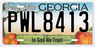 GA license plate PWL8413