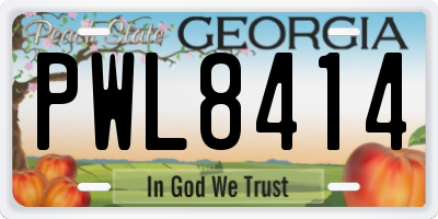 GA license plate PWL8414