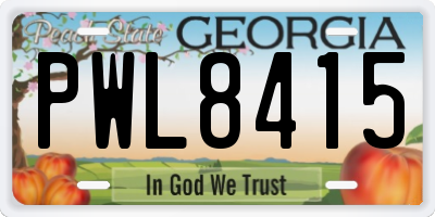 GA license plate PWL8415