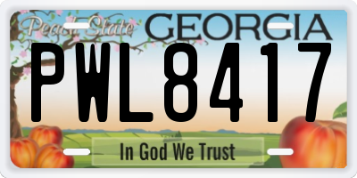 GA license plate PWL8417