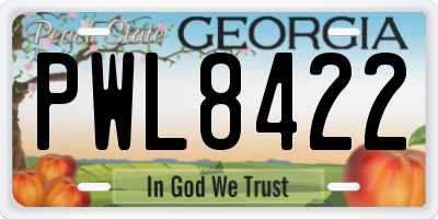 GA license plate PWL8422