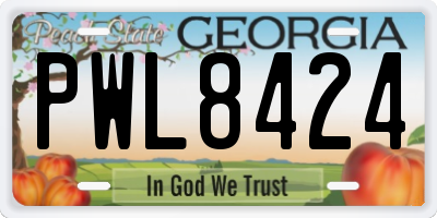 GA license plate PWL8424