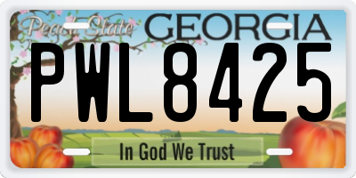 GA license plate PWL8425